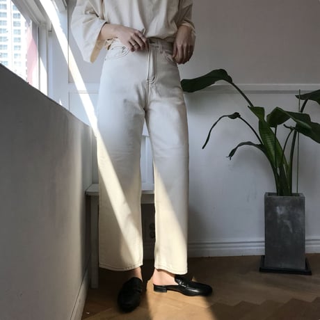 ＊予約販売＊ステッチパンツ/アイボリー_np0001