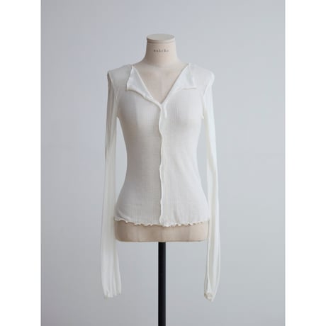 《予約販売》décolleté sheer tops/4colors_nt2505