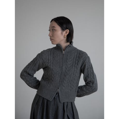 《予約販売》cable zip knit cardigan/2colors_no0394
