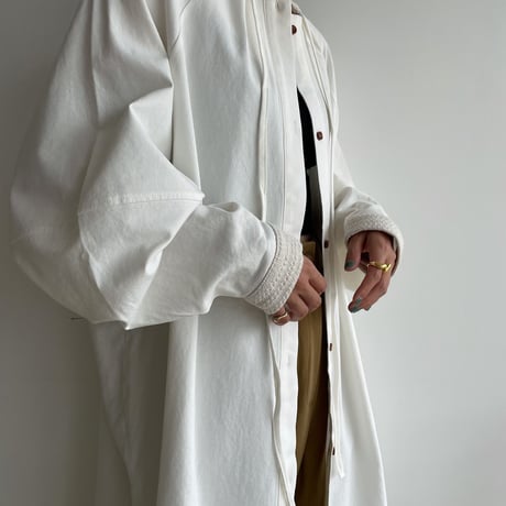 【nokcha original】accent jacquard long shirt/ivory_nb0080