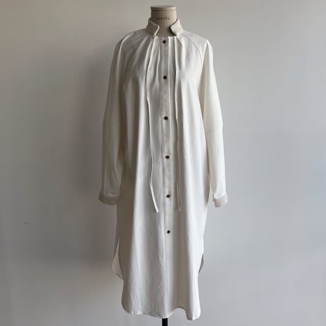 【nokcha original】accent jacquard long shirt/ivory_nb0080