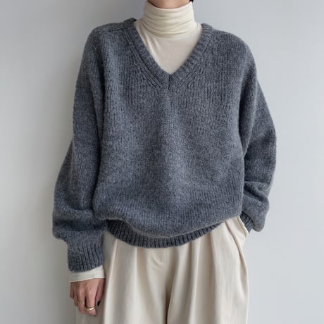 《予約販売》v neck rich knit/2colors_nt1924