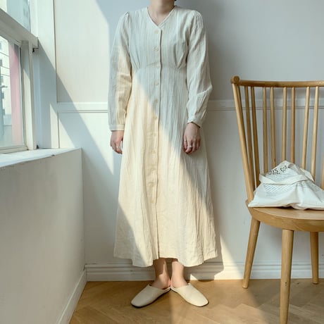 【NOKCHA  original】2way detail long ops/ivory