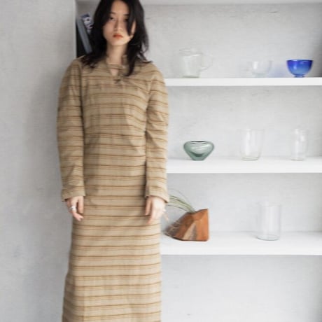 【nokcha original】jacquard lady dress/beige_nd0117
