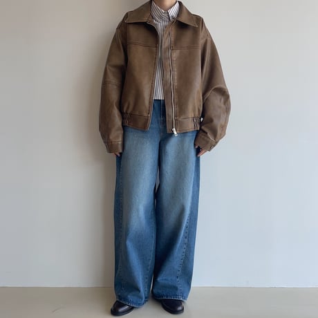 《予約販売》accent mannish eco leather jacket/2colors_no0360