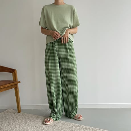 《予約販売》green check pants_np0430