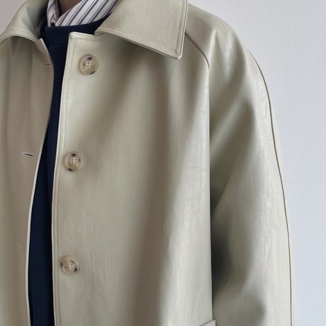 《予約販売》raglan eco leather jacket/2colors_no0361