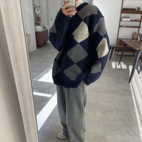 《予約販売》contrast over knit/2colors_nt1909