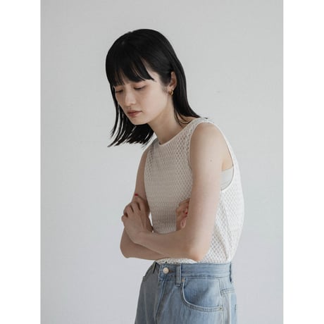 《予約販売》accent mesh tank top/2colors_nt2326