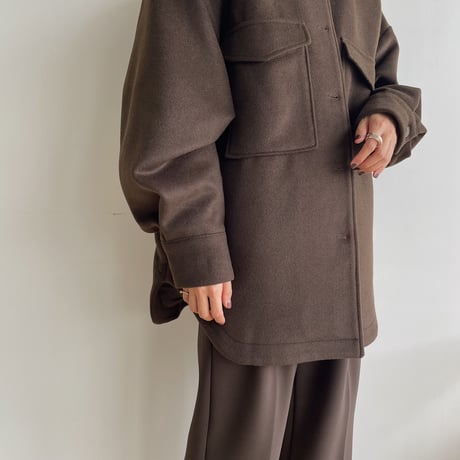 【nokcha original】twill shirt jacket/deep brown_no0247