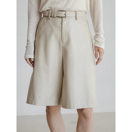 《予約販売》belt set leather like bermuda pants/3colors_np1157