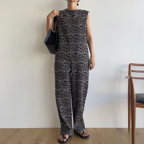 【nokcha original】jacquard all-in-one/black_np0639