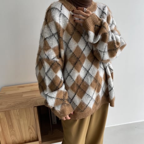 《予約販売》argyle over knit_nt1115