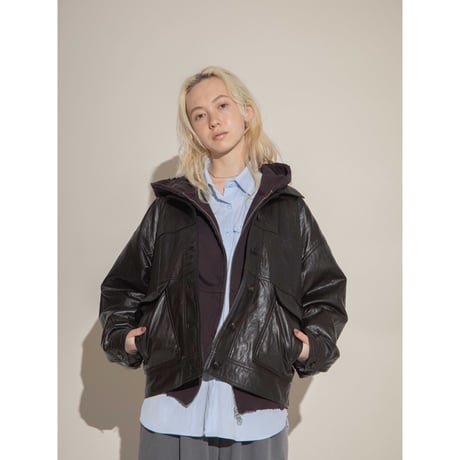 - AUTHENTIC series - old like eco leather jacket/deep brown_an0002