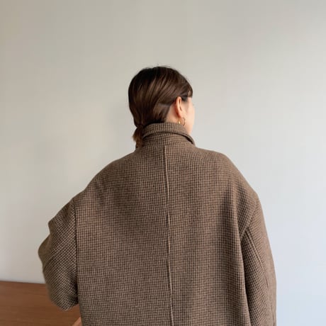 【nokcha original】hounds tooth check coat/brown_no0175