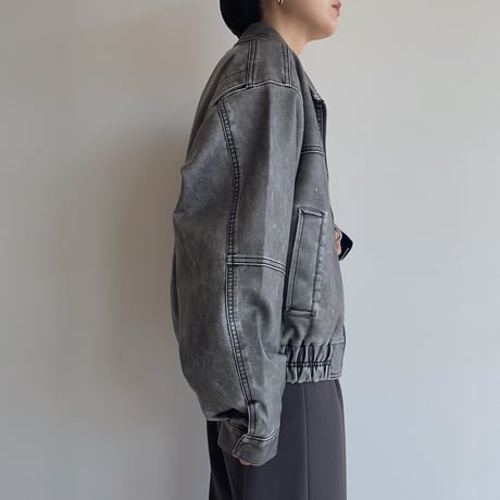 《予約販売》accent mannish eco leather jacket/2colors_no0360
