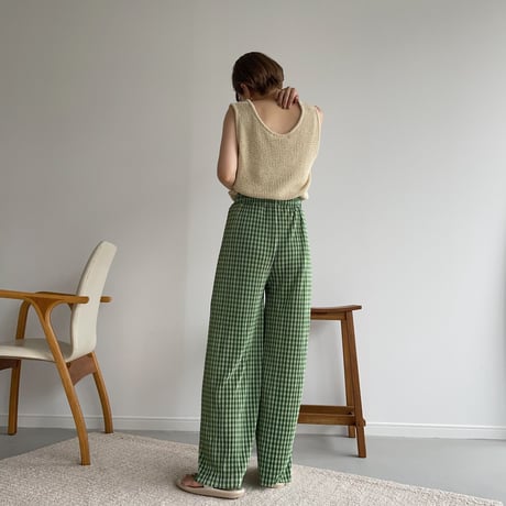 《予約販売》green check pants_np0430