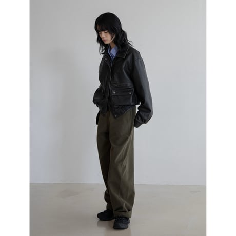 《予約販売》vintage like mannish fake leather jacket/2colors_no0424