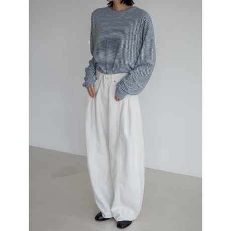 《予約販売》accent oval white pants_np1091