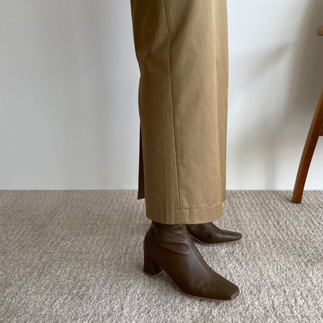 【nokcha original】twill long skirt/beige_ns0064