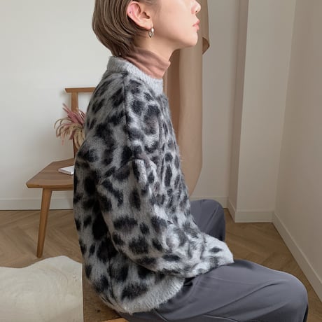 ✳︎予約販売✳︎leopard gray knit_nt0179