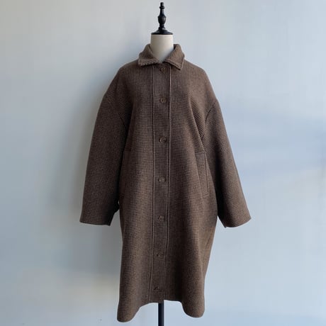 【nokcha original】hounds tooth check coat/brown_no0175
