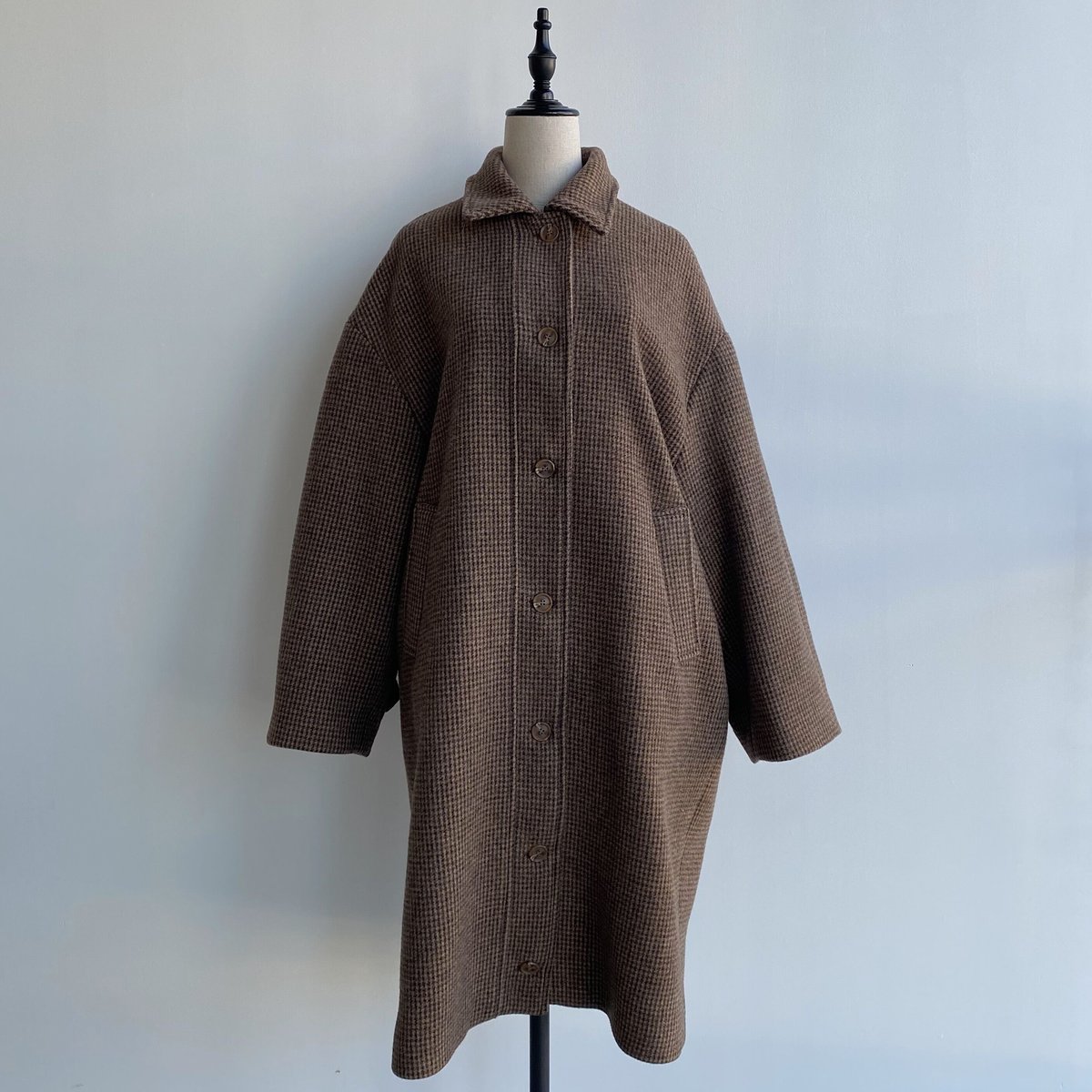 今話題のアイテムを nokcha original】hounds coat/brown_ check tooth ジャケット・アウター