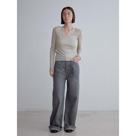 《予約販売》stripe soft jeans_nj0178