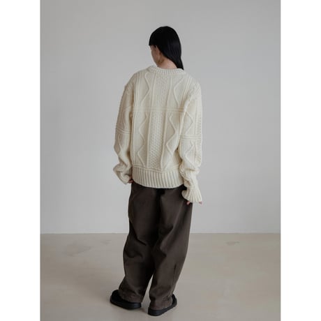 《予約販売》vintage like aran knit pullover/2colors_nt2197
