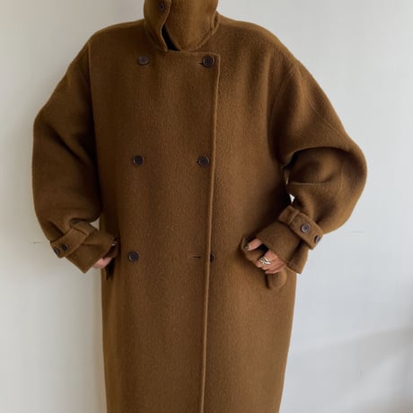 【nokcha original】HANDMADE 2way double coat/camel brown_no0237