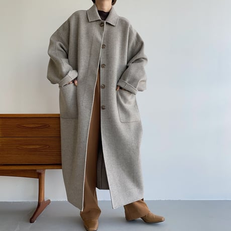 【nokcha original】HAND MADE herringbone over wool coat/gray_no0161