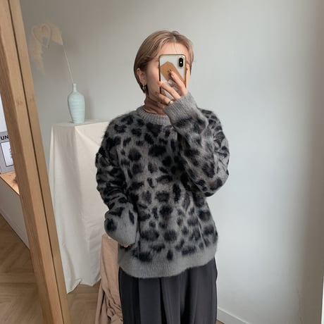 ✳︎予約販売✳︎leopard gray knit_nt0179