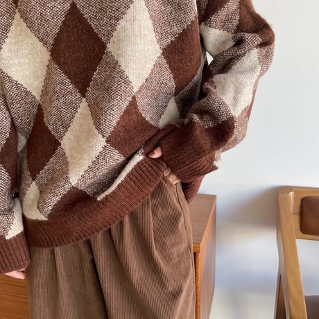 《予約販売》argyle soft knit/2colors_nt1121