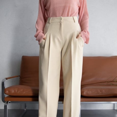 【nokcha original】tuck botan pants/ivory_np0534