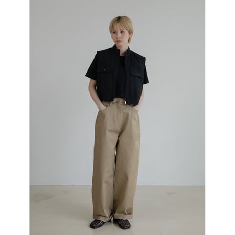 - AUTHENTIC series - material linen vest/black_an0042