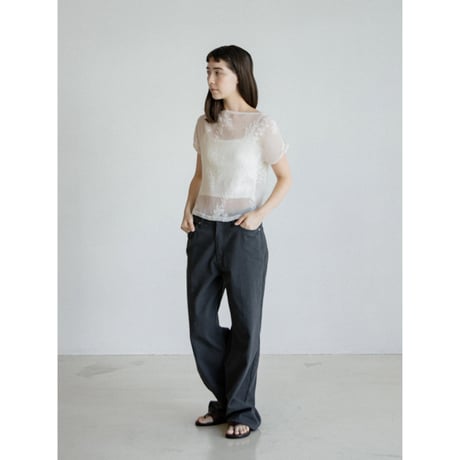 《予約販売》2way sheer jacquard blouse/2colors_nb0377