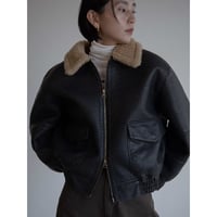 《予約販売》boa liner leather like jacket/2colors_no0411