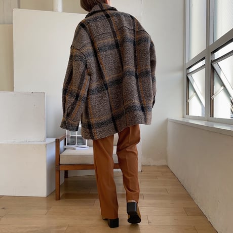 【nokcha original】2way quilting liner check coat_no0124