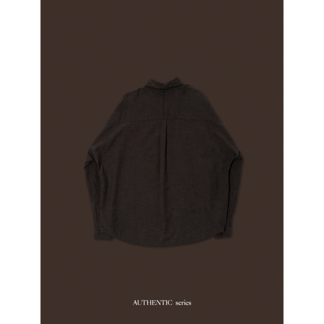 【 RESTOCK 】 - AUTHENTIC series - vintage like over washed shirt/ash brown_an0045