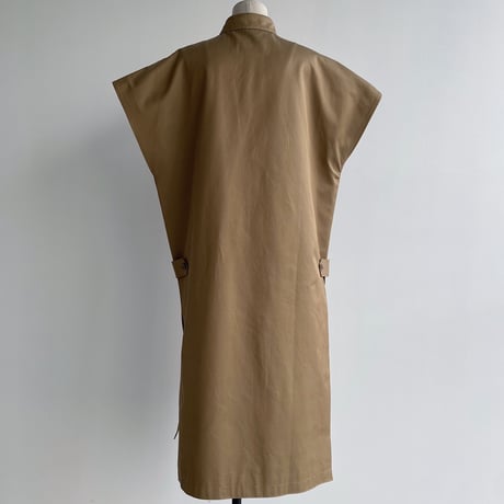 【nokcha original】twill slit long vest/beige_no0205