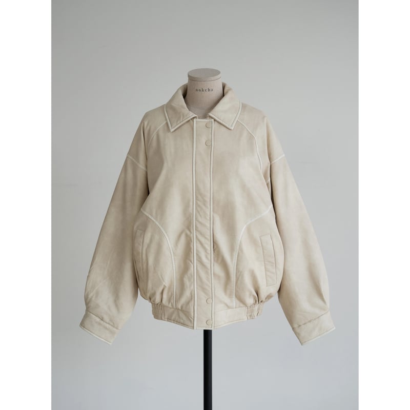 NOKCHA quilting liner real suède jacket 予約販売》quilting linner fake leather jacket/2colo