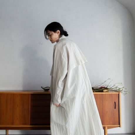 【nokcha original】washer quilting trench coat/ivory_no0120