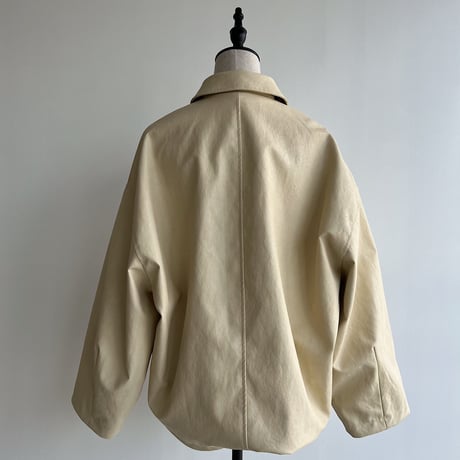 【nokcha original】eco leather over jacket/ivory_no0197