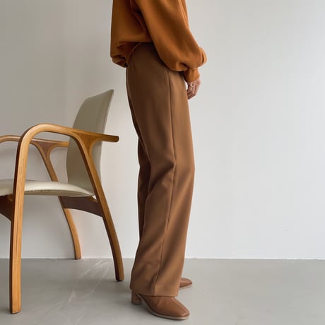 【nokcha original】 quality two tuck wide pants/natural brown_np0465