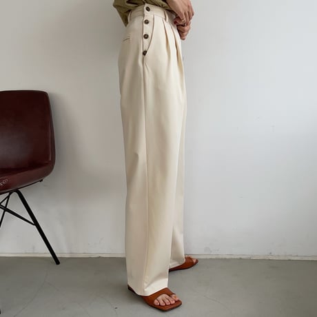 【nokcha original】silhouette pants/cream_np0402