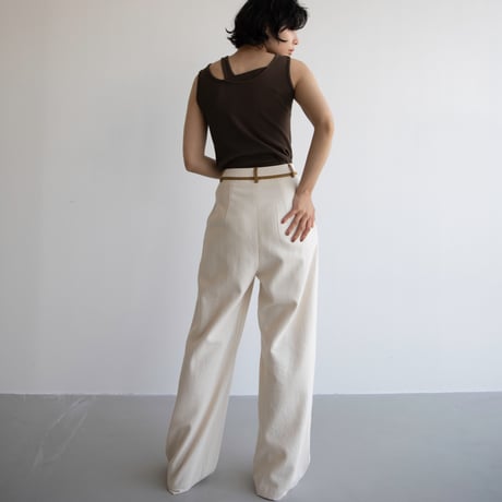 【nokcha original】piping pants/ivory_np0594