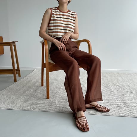 【nokcha original】quality sheer pants/brown_np0415