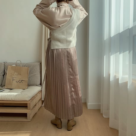 ✳︎予約販売✳︎shiny pleats skirt/2colors _ns0016
