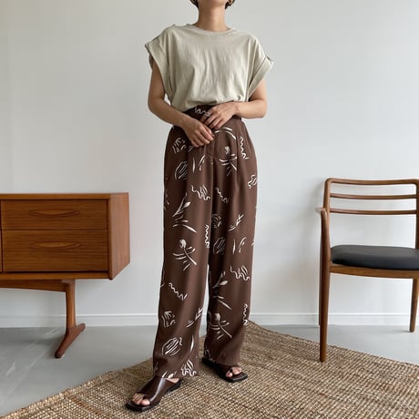 【nokcha original】nuance pattern pants/brown_np0420