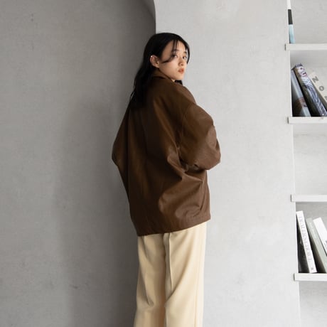 【nokcha original】eco leather over jacket/brown_no0196